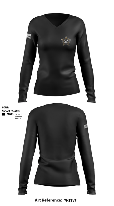 Dallas County Sheriff 1193520 Women's Long Sleeve V-neck Shirt - 1