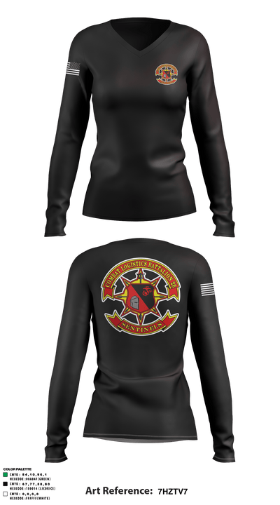 CLB-26 4251993 Women's Long Sleeve V-neck Shirt - 2