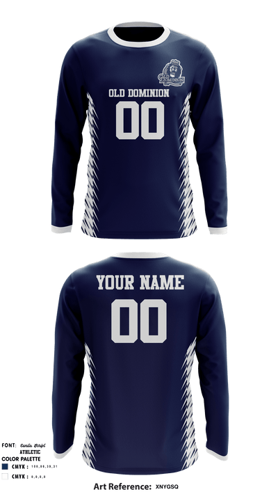 Old Dominion Monarchs Football 73168069 Long Sleeve Performance Shirt - 2
