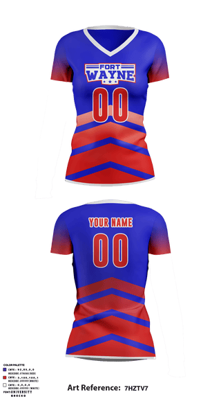Women's Short Sleeve Vneck Shirt, Fort Wayne Volleyball Club, Women's Volleyball, Teamtime, Team time, sublimation, custom sports apparel, team uniforms, spirit wear, spiritwear, sports uniforms, custom shirts, team store, custom team store, fundraiser sports, apparel fundraiser