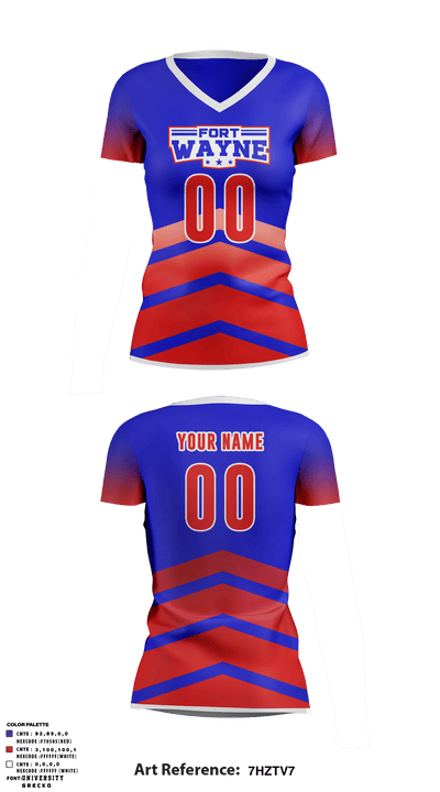 Fort Wayne Volleyball Club 35230109 Women's Short Sleeve V-neck Shirt - 1