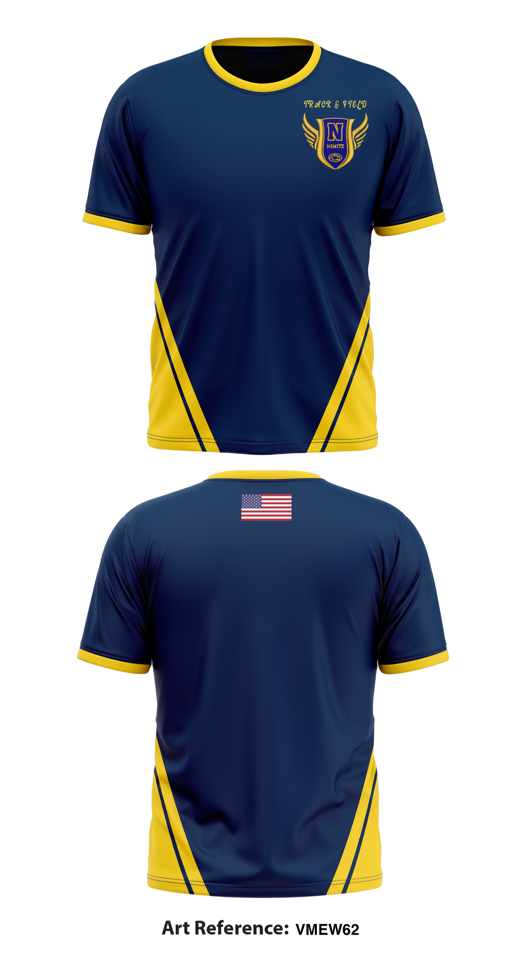 Nimitz track & field 56331868 Short Sleeve Performance Shirt - 1