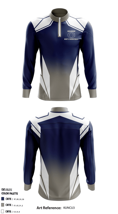 Oceanside High School Basketball 72358289 Quarter Zip Jacket - 1