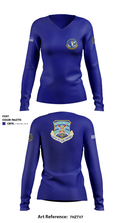 72nd support squadron 35073381 Women's Long Sleeve V-neck Shirt - 1