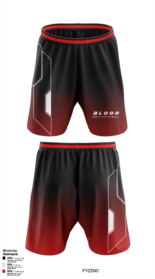 Athletic Shorts With Pockets, Blood, Men's Volleyball, Teamtime, Team time, sublimation, custom sports apparel, team uniforms, spirit wear, spiritwear, sports uniforms, custom shirts, team store, custom team store, fundraiser sports, apparel fundraiser