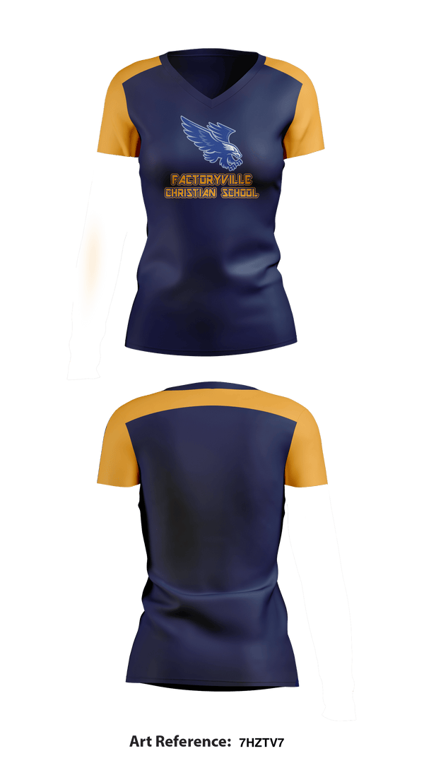 Women's Short Sleeve Vneck Shirt, Factoryville Christian School, School Spirit Store, Teamtime, Team time, sublimation, custom sports apparel, team uniforms, spirit wear, spiritwear, sports uniforms, custom shirts, team store, custom team store, fundraiser sports, apparel fundraiser