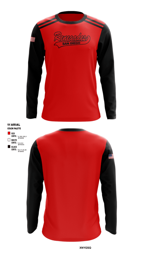 Long Sleeve Performance Shirt, San Diego Renegades, Spirit Store, Teamtime, Team time, sublimation, custom sports apparel, team uniforms, spirit wear, spiritwear, sports uniforms, custom shirts, team store, custom team store, fundraiser sports, apparel fundraiser