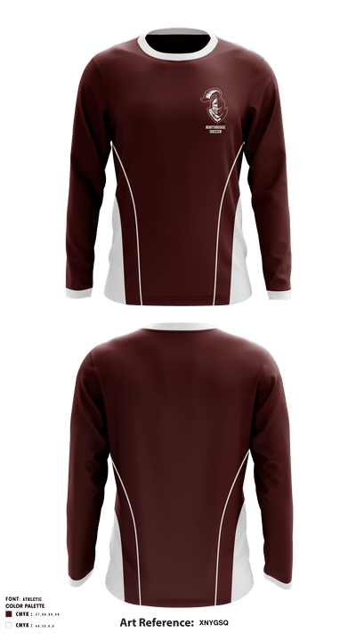 Northridge High School Soccer 68546617 Long Sleeve Performance Shirt - 1