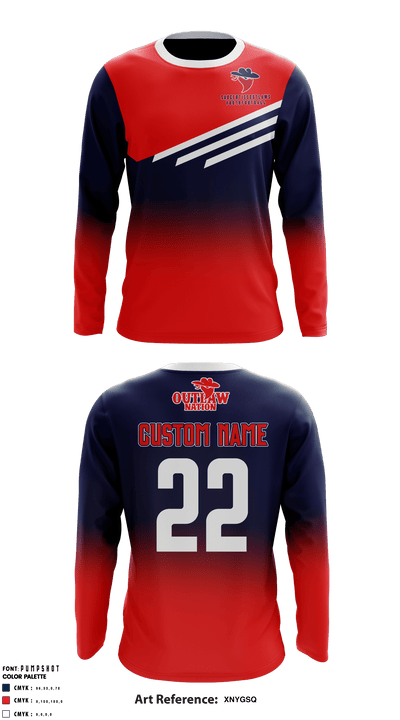 Saugerties Outlaws Youth Football 64678196 Long Sleeve Performance Shirt - 3