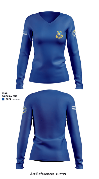 2-504 PIR 57876794 Women's Long Sleeve V-neck Shirt - 1
