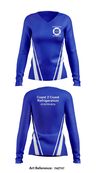 Women's Long Sleeve Vneck Shirt, Coast 2 Coast Refrigeration, Business, Teamtime, Team time, sublimation, custom sports apparel, team uniforms, spirit wear, spiritwear, sports uniforms, custom shirts, team store, custom team store, fundraiser sports, apparel fundraiser