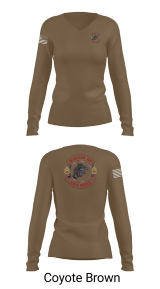 Women's Long Sleeve Vneck Shirt, , Army, Teamtime, Team time, sublimation, custom sports apparel, team uniforms, spirit wear, spiritwear, sports uniforms, custom shirts, team store, custom team store, fundraiser sports, apparel fundraiser