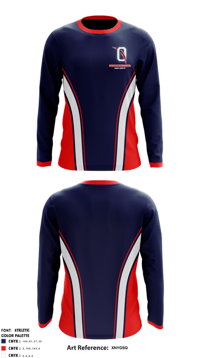 Oakland Middle School Cross Country 8069349 Long Sleeve Performance Shirt - 1