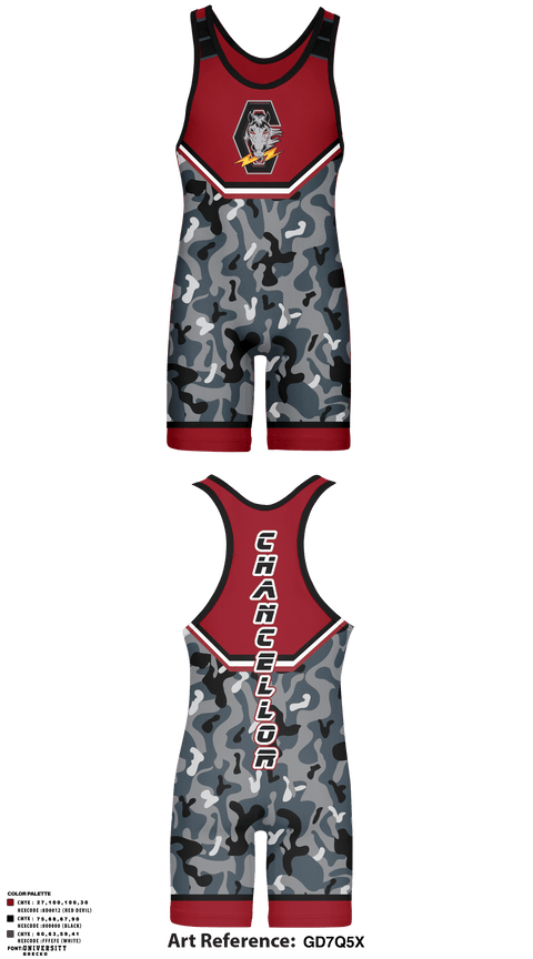 Wrestling Singlet, Chancellor Chargers, Wrestling, Teamtime, Team time, sublimation, custom sports apparel, team uniforms, spirit wear, spiritwear, sports uniforms, custom shirts, team store, custom team store, fundraiser sports, apparel fundraiser