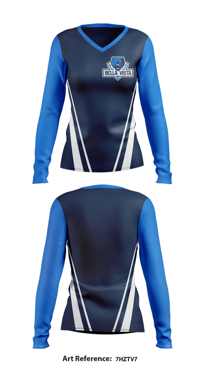 Bella Vista College Preparatory School 18612853 Women's Long Sleeve V-neck Shirt - 1