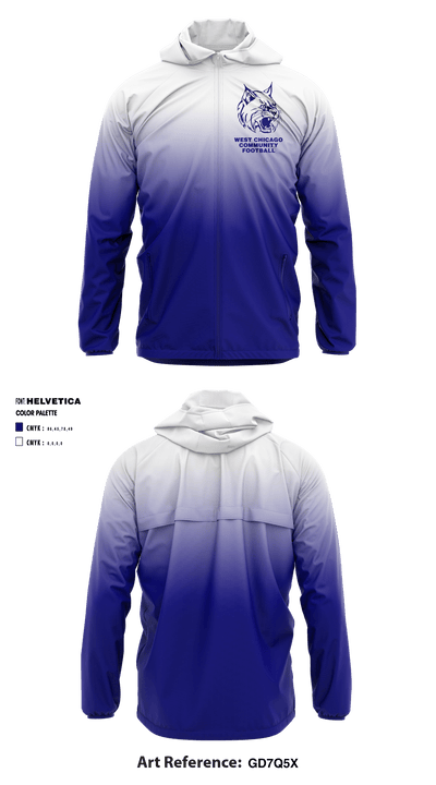 West Chicago Community High School Football 91799340 Windbreaker - 1