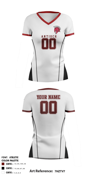 Women's Short Sleeve Vneck Shirt, Antioch Middle School Volleyball, Women's Volleyball, Teamtime, Team time, sublimation, custom sports apparel, team uniforms, spirit wear, spiritwear, sports uniforms, custom shirts, team store, custom team store, fundraiser sports, apparel fundraiser