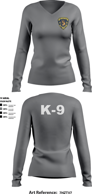 Women's Long Sleeve Vneck Shirt, , Police, Teamtime, Team time, sublimation, custom sports apparel, team uniforms, spirit wear, spiritwear, sports uniforms, custom shirts, team store, custom team store, fundraiser sports, apparel fundraiser