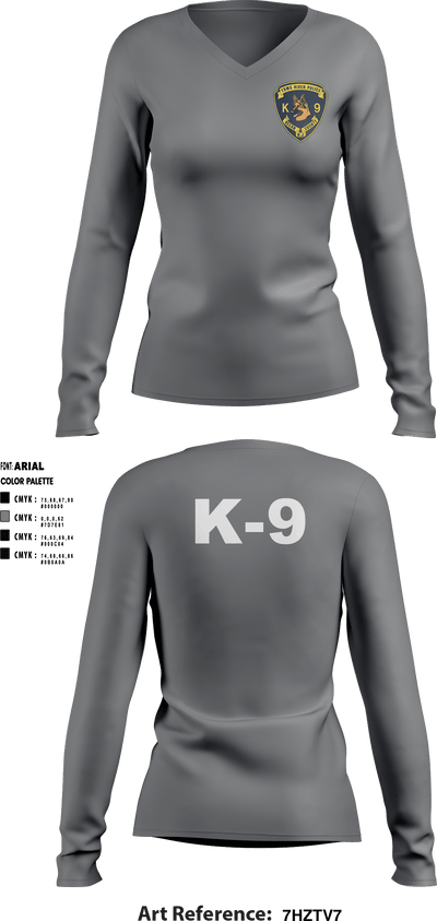 K9 1129861 Women's Long Sleeve V-neck Shirt - 6