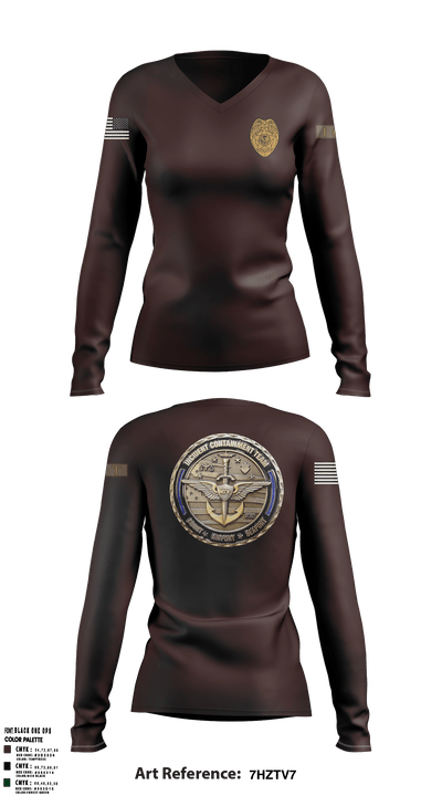 Incident Containment Team 74339570 Women's Long Sleeve V-neck Shirt - 1