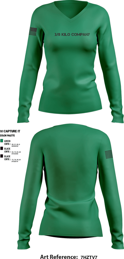 3/8 kilo company 40325428 Women's Long Sleeve V-neck Shirt - 1