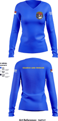Mountain Rescue Team 1 22343308 Women's Long Sleeve V-neck Shirt - 1
