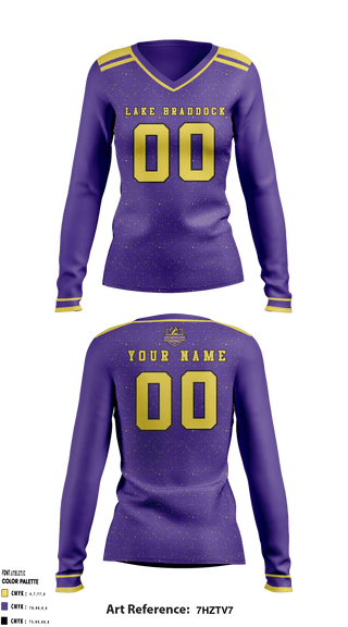 Women's Long Sleeve Vneck Shirt, Lake Braddock Secondary School Women's Volleyball, Women's Volleyball, Teamtime, Team time, sublimation, custom sports apparel, team uniforms, spirit wear, spiritwear, sports uniforms, custom shirts, team store, custom team store, fundraiser sports, apparel fundraiser