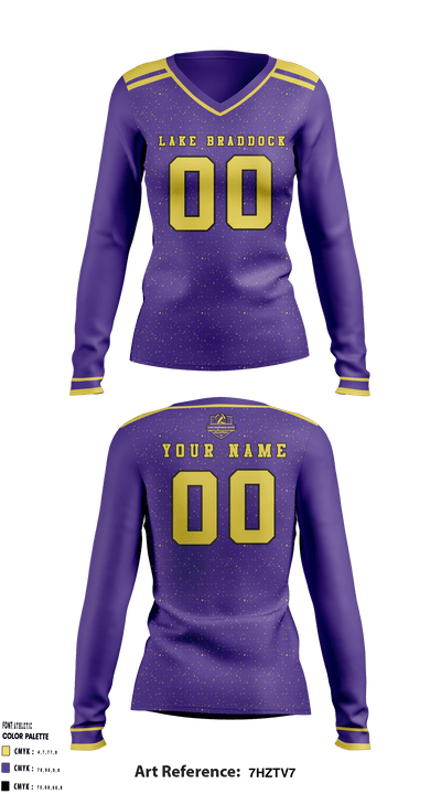 Lake Braddock Secondary School Women's Volleyball 5346414 Women's Long Sleeve V-neck Shirt - 2