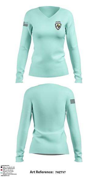 Women's Long Sleeve Vneck Shirt, , Army, Teamtime, Team time, sublimation, custom sports apparel, team uniforms, spirit wear, spiritwear, sports uniforms, custom shirts, team store, custom team store, fundraiser sports, apparel fundraiser