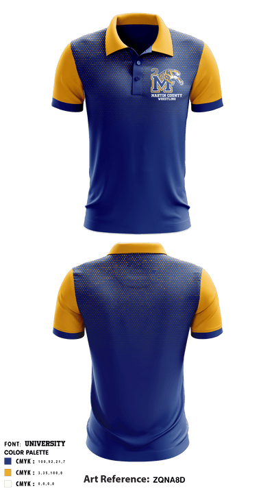 Martin County High School Wrestling 40535118 Short Sleeve Performance Polo - 2
