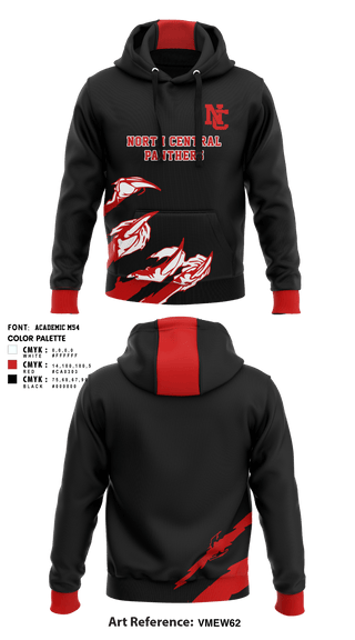 Hoodie, North Central Panthers Volleyball, Women's Volleyball, Teamtime, Team time, sublimation, custom sports apparel, team uniforms, spirit wear, spiritwear, sports uniforms, custom shirts, team store, custom team store, fundraiser sports, apparel fundraiser