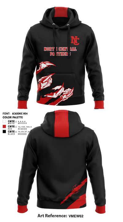 North Central Panthers Volleyball 84585356 Hoodie - 2