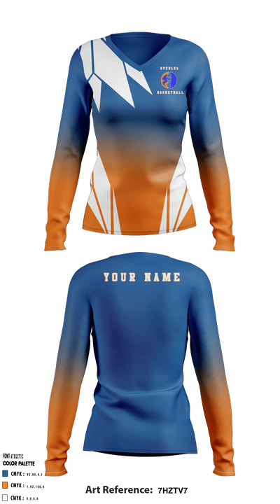 Overlea High School Basketball 90771564 Women's Long Sleeve V-neck Shirt - 2