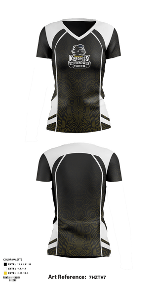 Women's Short Sleeve Vneck Shirt, Eisenhower Middle School Cheer, School Spirit Store, Teamtime, Team time, sublimation, custom sports apparel, team uniforms, spirit wear, spiritwear, sports uniforms, custom shirts, team store, custom team store, fundraiser sports, apparel fundraiser