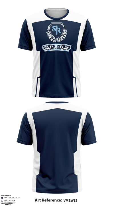 Seven Rivers Christian School Football 44685322 Short Sleeve Performance Shirt - 2