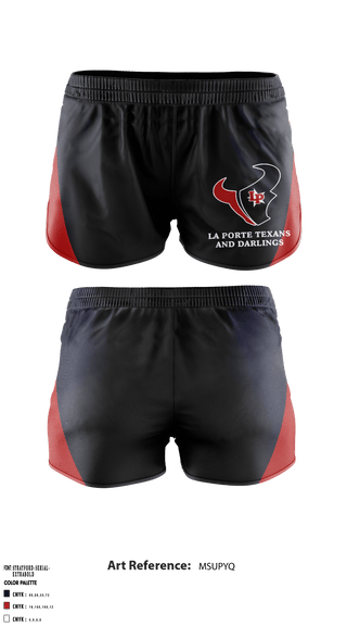 Women's Shorts, La Porte Texans And Darlings, School Spirit Store, Teamtime, Team time, sublimation, custom sports apparel, team uniforms, spirit wear, spiritwear, sports uniforms, custom shirts, team store, custom team store, fundraiser sports, apparel fundraiser