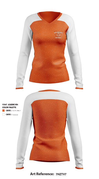 Weequahic High School Softball 11905878 Women's Long Sleeve V-neck Shirt - 1