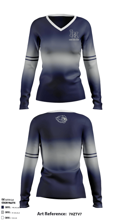 Lake Nona High School Golf 62269107 Women's Long Sleeve V-neck Shirt - 1