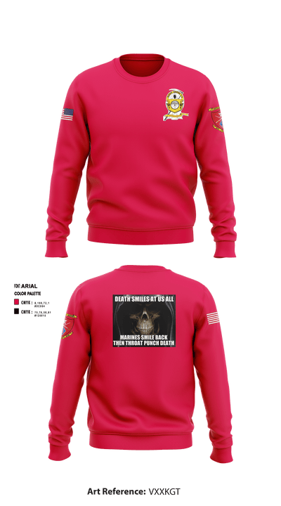 1st Battalion 5th Marines , Grim Reapers 61924302 Crew Neck Sweatshirt - 2
