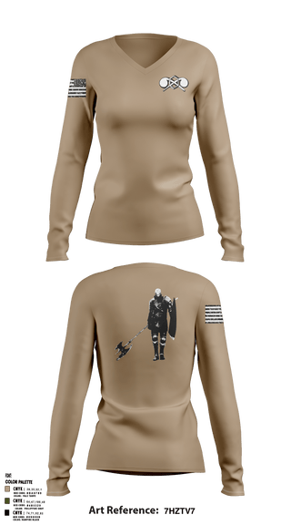Women's Long Sleeve Vneck Shirt, , Army, Teamtime, Team time, sublimation, custom sports apparel, team uniforms, spirit wear, spiritwear, sports uniforms, custom shirts, team store, custom team store, fundraiser sports, apparel fundraiser