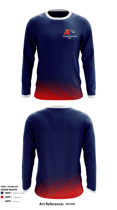 Alamance Christian Golf 92422311 Long Sleeve Performance Shirt - 1