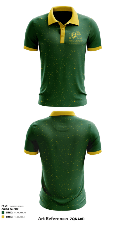 Baton Rouge Magnet High School Gymnastics 22417261 Short Sleeve Performance Polo - 1
