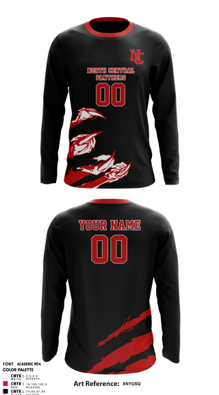 Long Sleeve Performance Shirt, North Central Panthers Volleyball, Women's Volleyball, Teamtime, Team time, sublimation, custom sports apparel, team uniforms, spirit wear, spiritwear, sports uniforms, custom shirts, team store, custom team store, fundraiser sports, apparel fundraiser