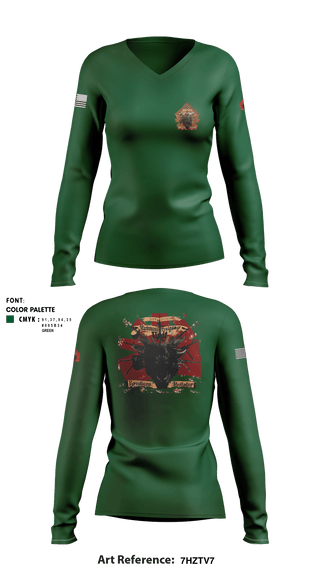 Women's Long Sleeve Vneck Shirt, 1st Supply Battallion Marksmanship Training Unit, Marines, Teamtime, Team time, sublimation, custom sports apparel, team uniforms, spirit wear, spiritwear, sports uniforms, custom shirts, team store, custom team store, fundraiser sports, apparel fundraiser