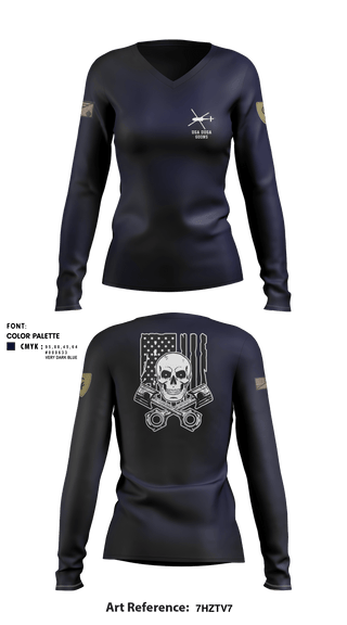 Women's Long Sleeve Vneck Shirt, , National Guard, Teamtime, Team time, sublimation, custom sports apparel, team uniforms, spirit wear, spiritwear, sports uniforms, custom shirts, team store, custom team store, fundraiser sports, apparel fundraiser