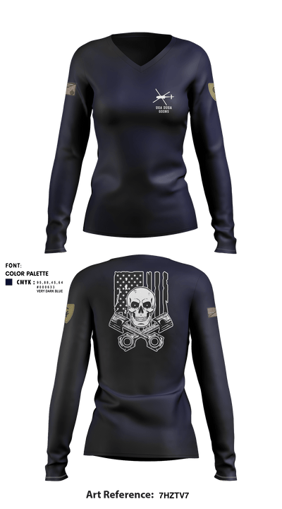 137th Echo Company 62214635 Women's Long Sleeve V-neck Shirt - 1