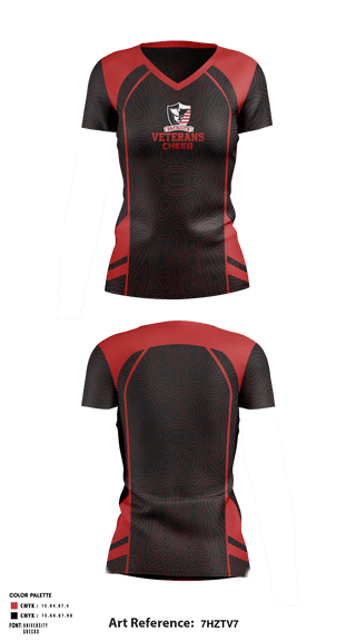 Women's Short Sleeve Vneck Shirt, Veterans Memorial High School Cheer, School Spirit Store, Teamtime, Team time, sublimation, custom sports apparel, team uniforms, spirit wear, spiritwear, sports uniforms, custom shirts, team store, custom team store, fundraiser sports, apparel fundraiser