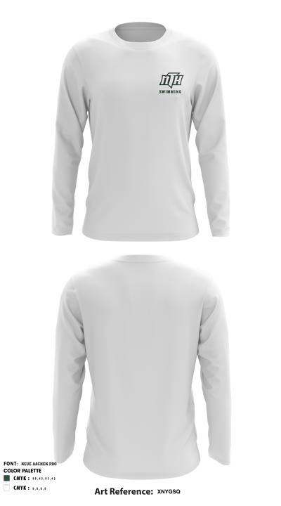 North Hall High School Swimming 67249085 Long Sleeve Performance Shirt - 2