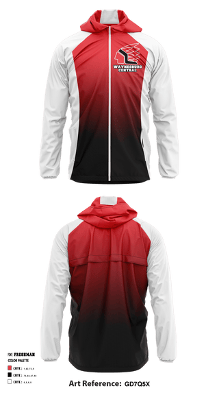 Windbreaker, Waynesburg Central High School Cheer, School Spirit Store, Teamtime, Team time, sublimation, custom sports apparel, team uniforms, spirit wear, spiritwear, sports uniforms, custom shirts, team store, custom team store, fundraiser sports, apparel fundraiser