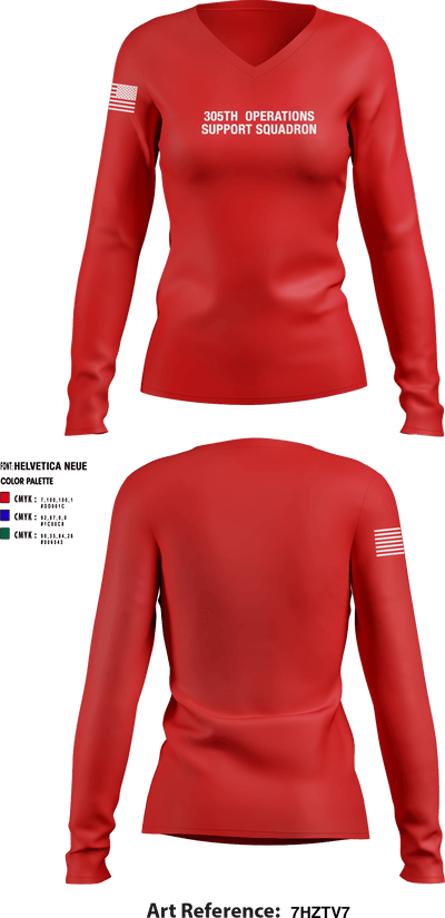 305th  Operations Support Squadron 52464357 Women's Long Sleeve V-neck Shirt - 1